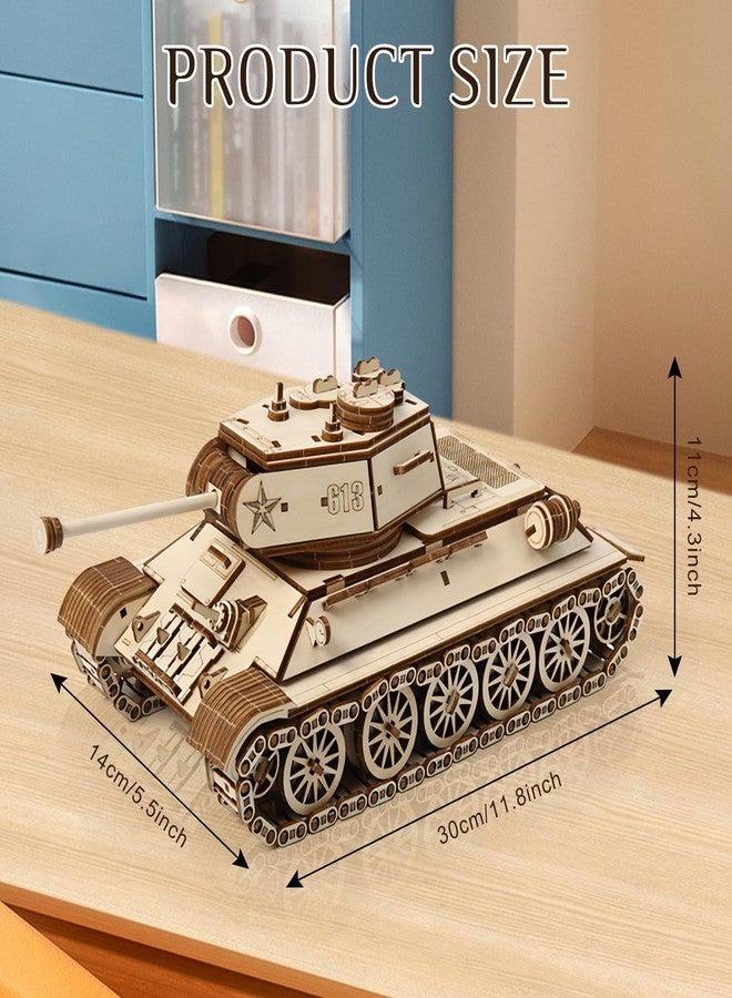 Foyucool 3D Wooden Puzzle for Adults, DIY Tank Model, Creative Assembly Model Building for Adults, DIY Assembly Puzzle, Woodcraft Kit for Christmas Day - Image 2